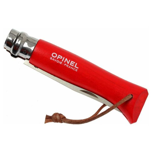 Opinel Inox No 8 Gürgen Saplı Paslanmaz Çelik Çakı KIRMIZI