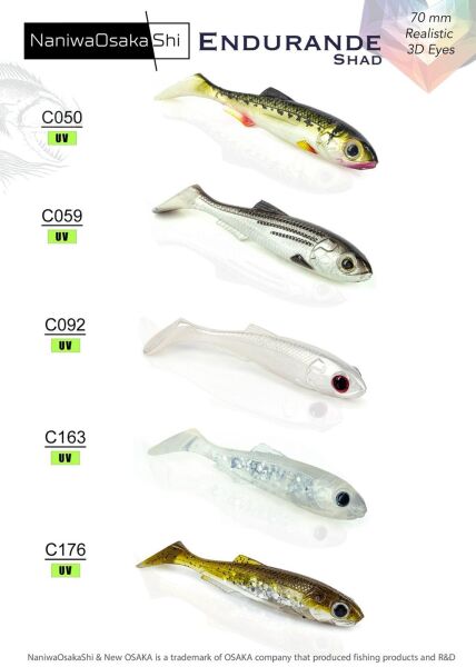 NaniwaOsakaShi Endurande Shad 70mm Silikon Yem