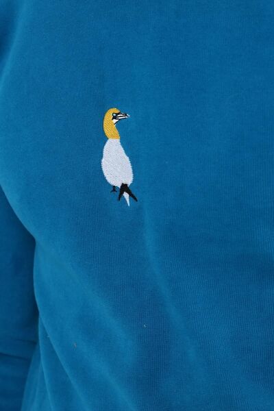 North Trace Crewline Kapüşonlu Erkek Hoodie Petrol Mavisi - M