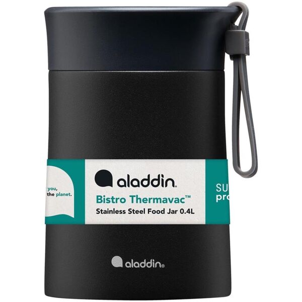 Aladdin Bistro Thermavac Paslanmaz Çelik Yemek Termosu 0,40 Lt SİYAH