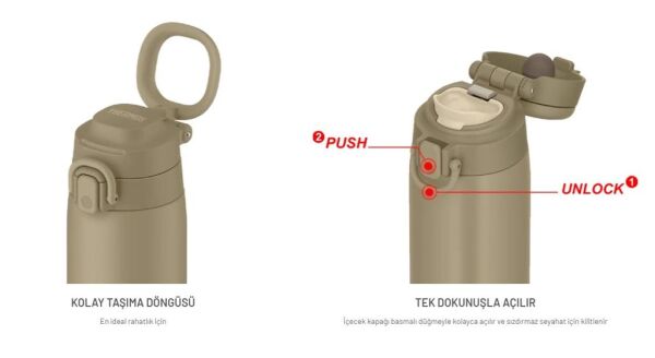 Thermos JOS-550 Vacuum Insulated Mug Taşıma Halkalı 0,55 Lt YELLOW