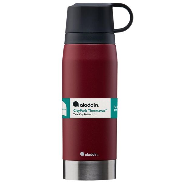 Aladdin CityPark Thermavac Çift Bardaklı Çelik Termos 1.1 Lt BORDO