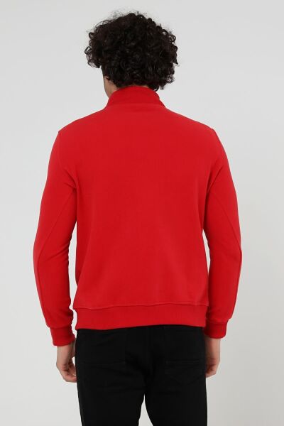 North Trace Crewline Yarım Fermuarlı Erkek Hoodie KIRMIZI - 2XL