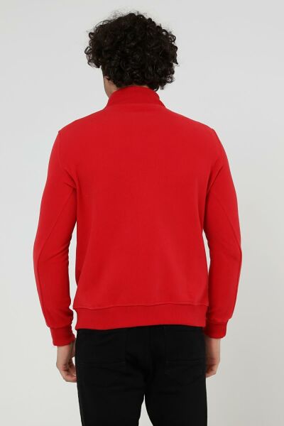 North Trace Crewline Yarım Fermuarlı Erkek Hoodie KIRMIZI - L