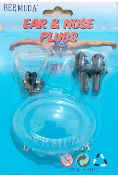 Bermuda Silikon Kulak Tıkacı ve Burunluk Set SİYAH
