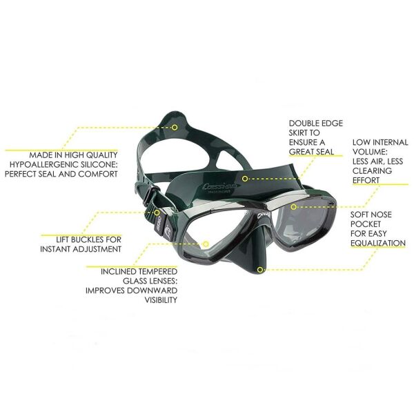 Cressi Perla Dalış Maskesi YEŞİL