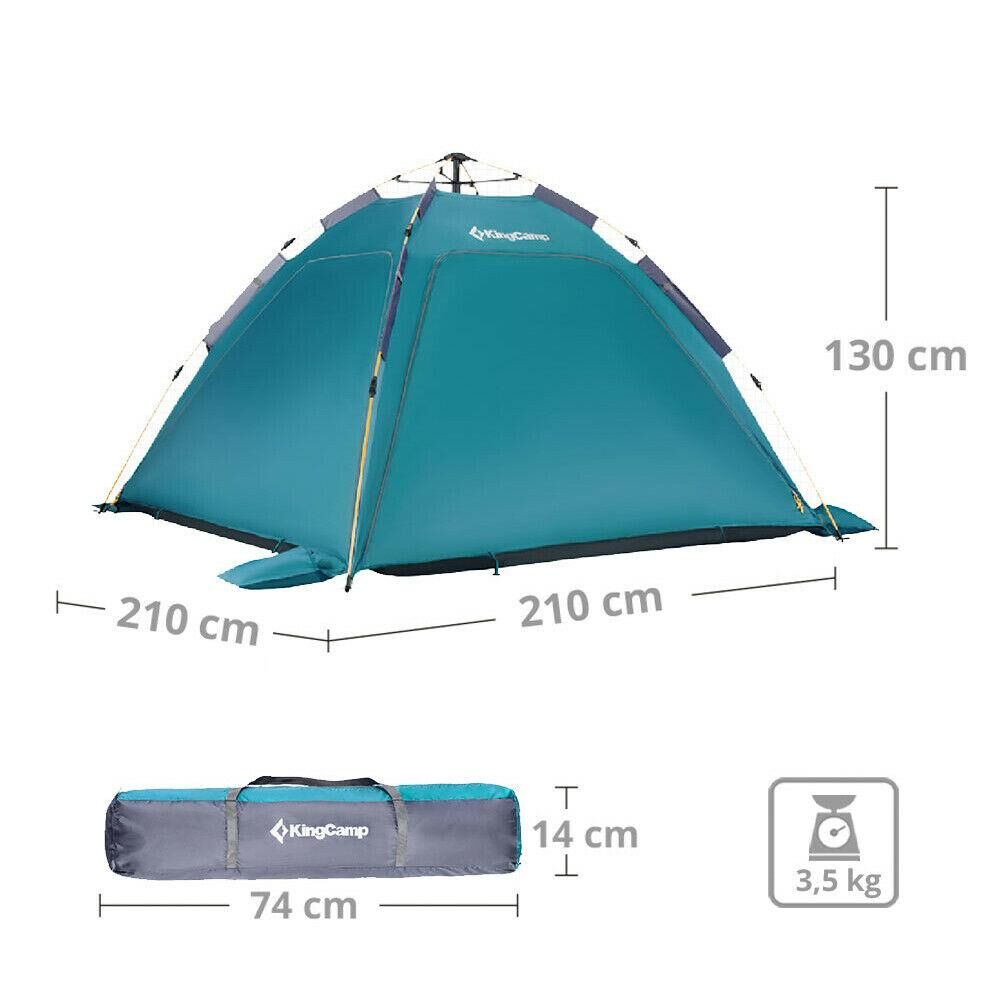 KingCamp Monza Beach 3 Kişilik Çadır CAM GÖBEĞİ