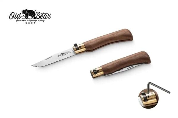 Antonini Old Bear Classical American Walnut 19cm (M) Tırtıklı Çakı