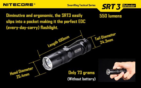 Nitecore SRT3 550 Lümen El Feneri (1x18650)