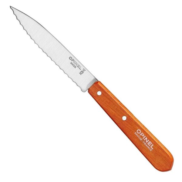 Opinel Essential No:113 Paslanmaz Çelik Tırtıklı Soyma Bıçağı TURUNCU
