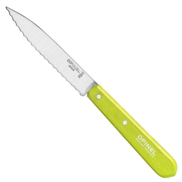 Opinel Essential No:113 Paslanmaz Çelik Tırtıklı Soyma Bıçağı YEŞİL