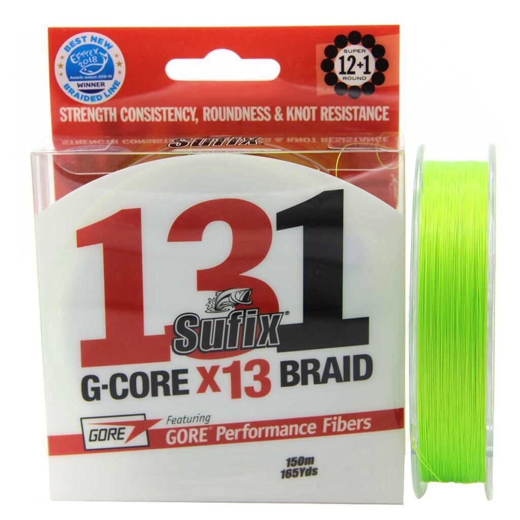 Sufix 131 G-Core x13 Neon Chartreuse İp Olta Misinası 150mt 0,128 mm