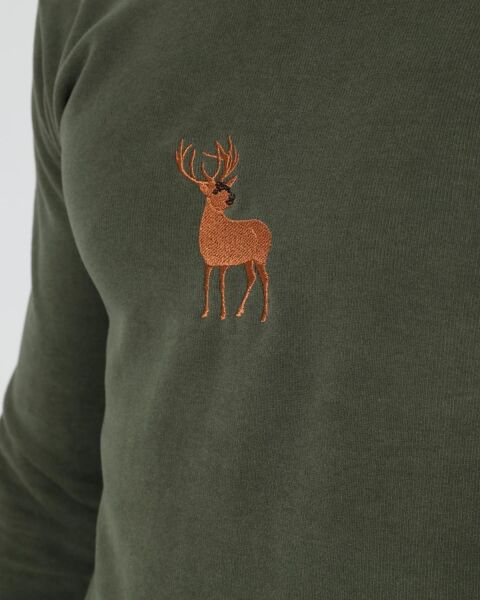 North Trace Crewline Yarım Fermuarlı Erkek Hoodie HAKİ - XL