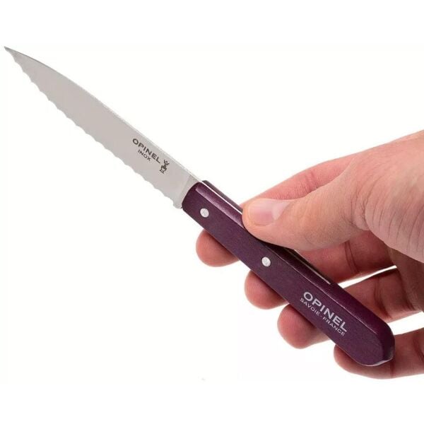 Opinel Essential No:113 Paslanmaz Çelik Tırtıklı Soyma Bıçağı MOR