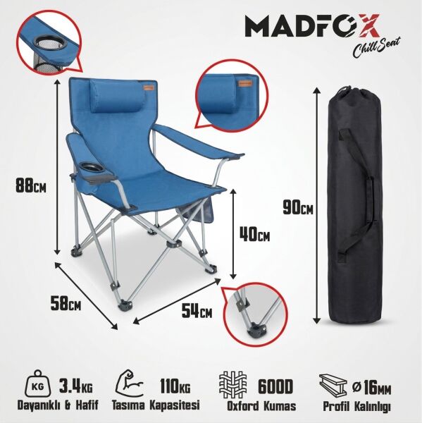 Madfox ChillSeat Yastıklı Katlanabilir Kamp Sandalyesi