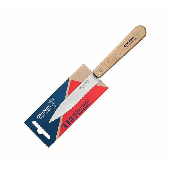 Opinel Essential No:113 Paslanmaz Çelik Tırtıklı Soyma Bıçağı NATURAL