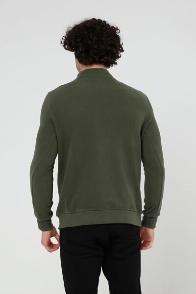 North Trace Crewline Yarım Fermuarlı Erkek Hoodie HAKİ - M