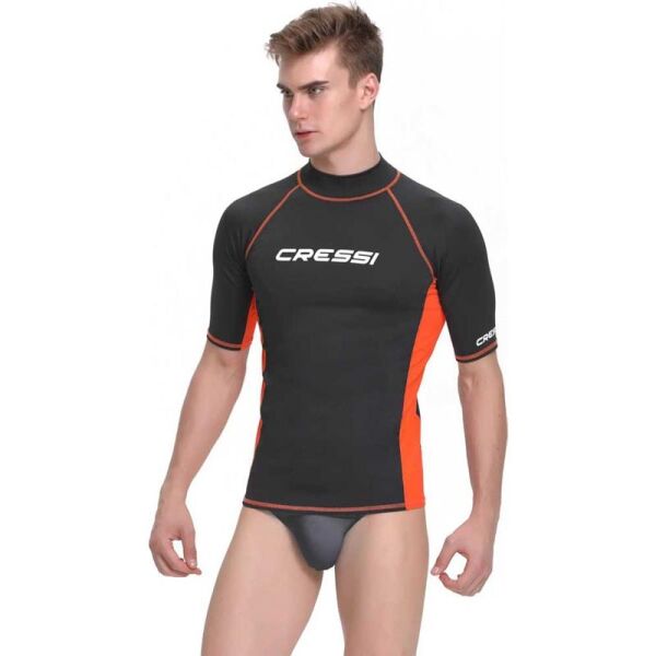 Cressi Rash Guard Man T-Shirt BLACK - ORANGE - M - NO:3