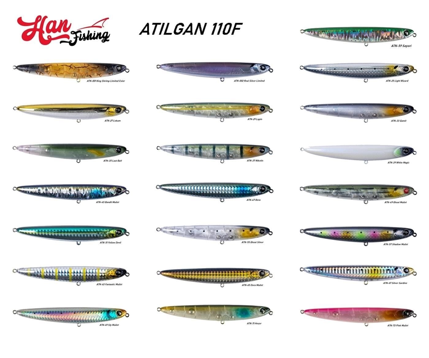 Hanfish Atılgan 110F 110 mm 14 gr Su Üstü Maket Balık Sayori