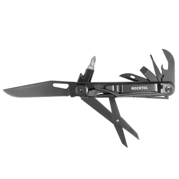 Rocktol 12 Fonksiyonlu Multi Tool Siyah Çakı (Kılıflı)