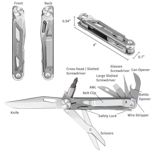 Rocktol 12 Fonksiyonlu Multi Tool Çakı
