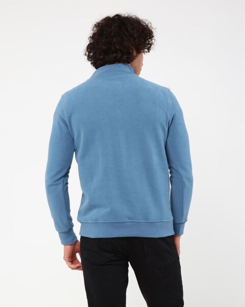 North Trace Crewline Yarım Fermuarlı Erkek Hoodie AÇIK MAVİ - L