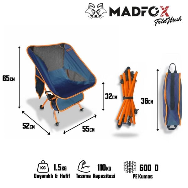 Madfox FoldMesh Mini Kompakt Katlanır Sandalye