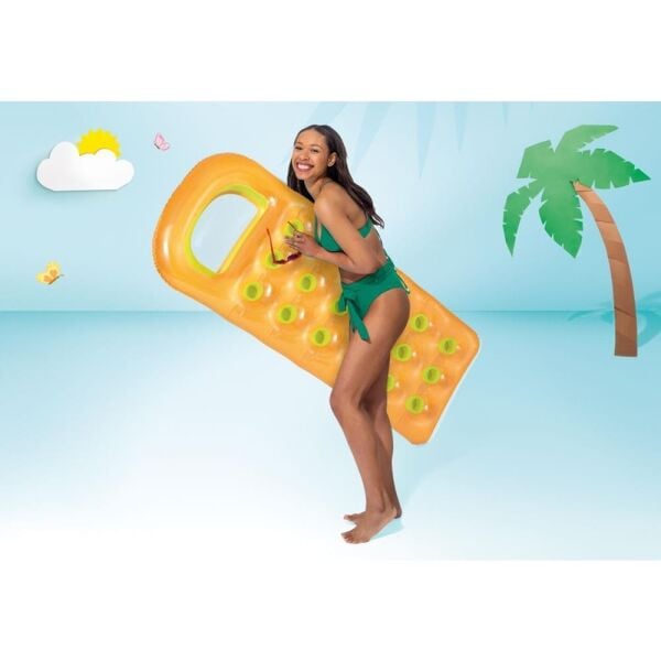 İntex Bardaklı Şişme Deniz Yatağı | 188x71cm | TURUNCU