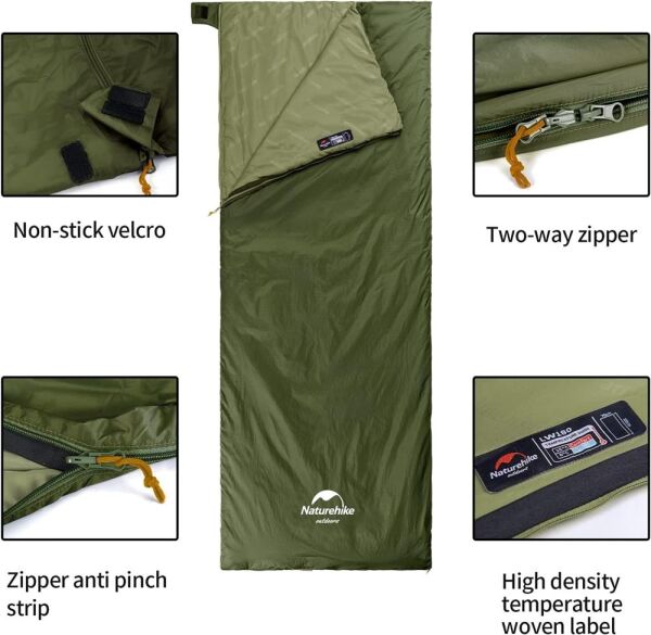 Naturehike LW180 Mini Uyku Tulumu GREEN - Left - M