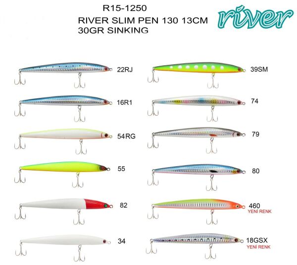 River Slim Pen 13cm 30gr Sinking Suni yem