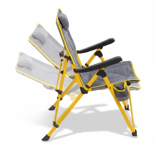 Madfox FlexLounge 3X Katlanabilir Kamp Sandalyesi Steel Mustard