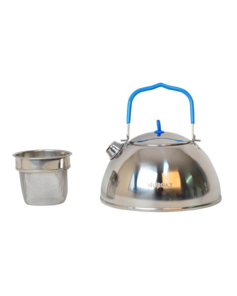 Nurgaz Krom Kamp Çaydanlık Süzgeçli 1.1Lt