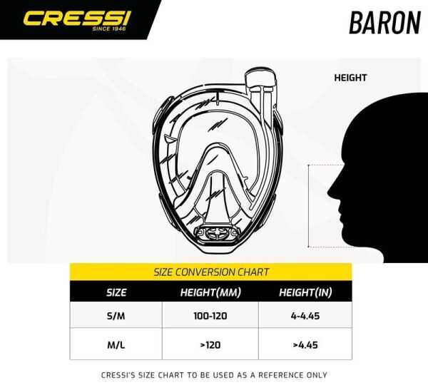 Cressi Baron Tam Yüz Maskesi CLEAR-PINK - S - M