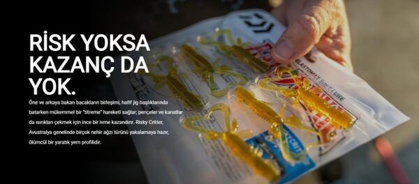 Daiwa Bait Junkie Risky Critter Soft Bait Floating Silikon Yem Skin Shrimp UV - 7,62 CM