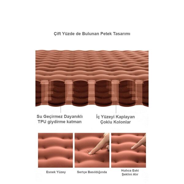 Naturehike TPU Thick Siesta Şişme Kamp Matı Tek Kişilik KAHVE