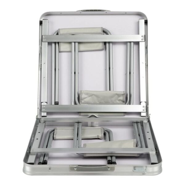 Madfox CampSet ShadePort Tabureli Katlanır Masası Seti BEYAZ