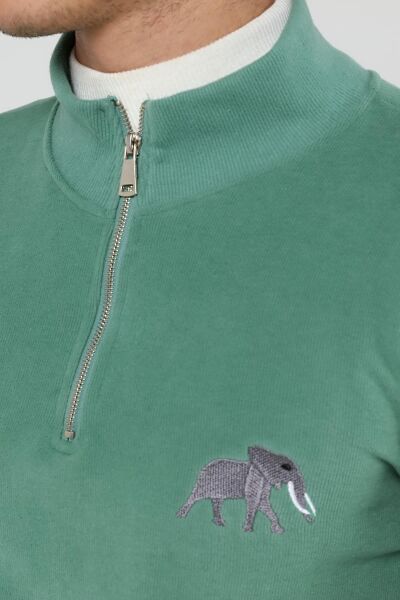 North Trace Crewline Yarım Fermuarlı Erkek Hoodie Mint Yeşil - S