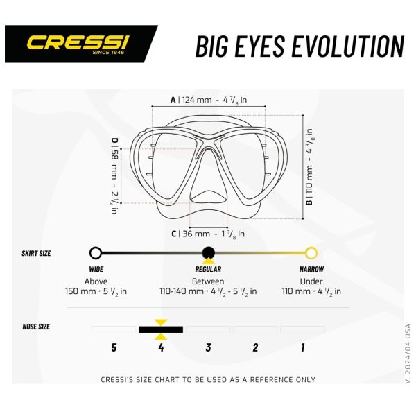 Cressi Big Eyes Evolution Dalış Maskesi Clear/Red