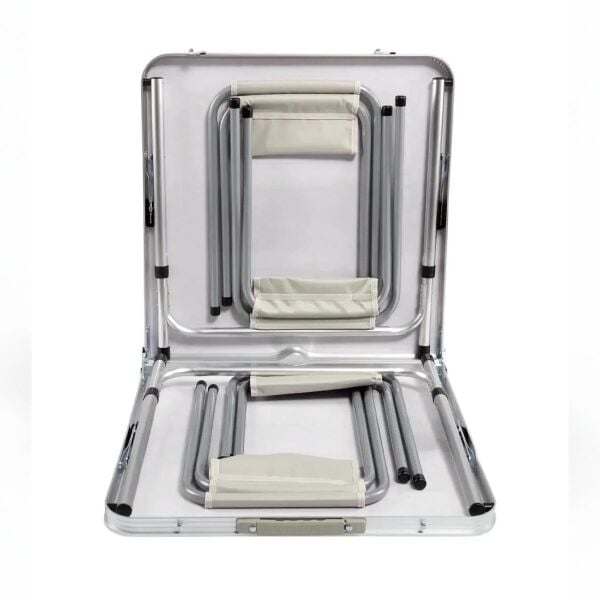 Madfox Nomad Duo Tabureli Katlanır Kamp Masası Seti BEYAZ