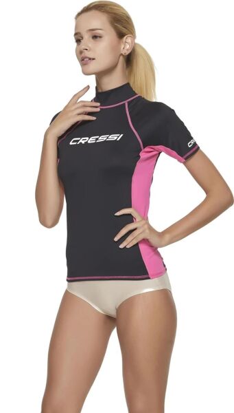 Cressi Rash Guard Lady T-Shirt BLACK - PINK - XL - NO:5