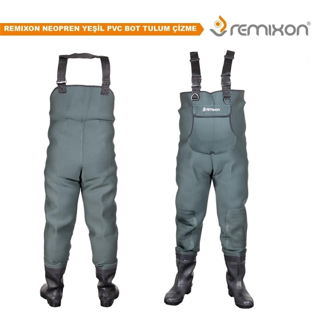 Remixon Neopren PVC Bot Tulum Çizme YEŞİL - 43