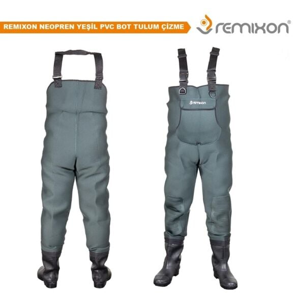 Remixon Neopren PVC Bot Tulum Çizme YEŞİL - 43