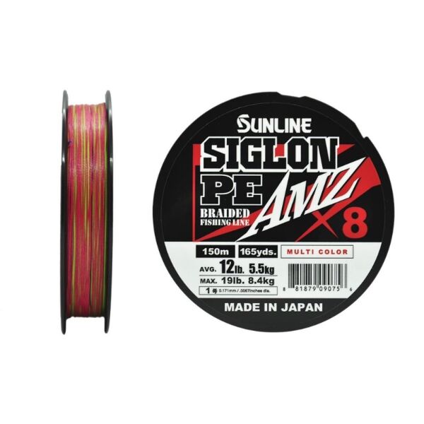 Sunline Amz 8x ip Misina MULTI COLOR - 0.171 - 150MT - 5.5KG