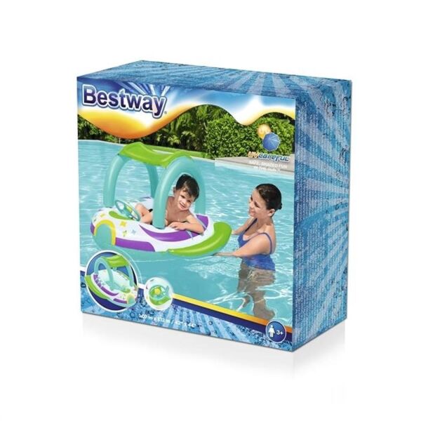 Bestway Space Splash Gölgelikli Çocuk Şişme Botu ( Bebe Flatörü ) 107x112cm