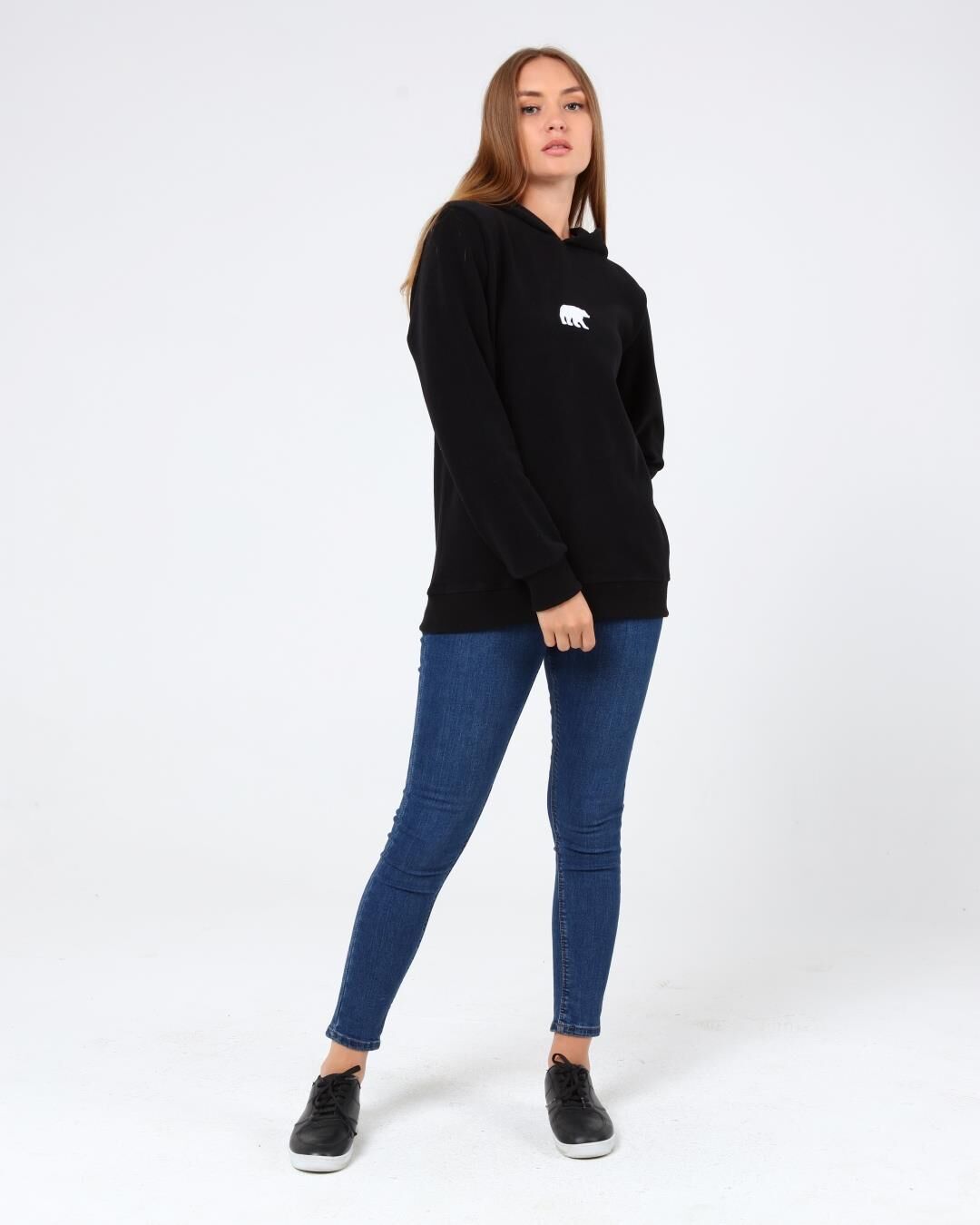North Trace Crewline Kapüşonlu Kadın Hoodie SİYAH - XL