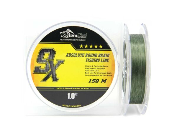 DuraKing 9X Braides İp Olta Misinası Moss Green - 0,16 MM - 150 MT - 0,16 MM