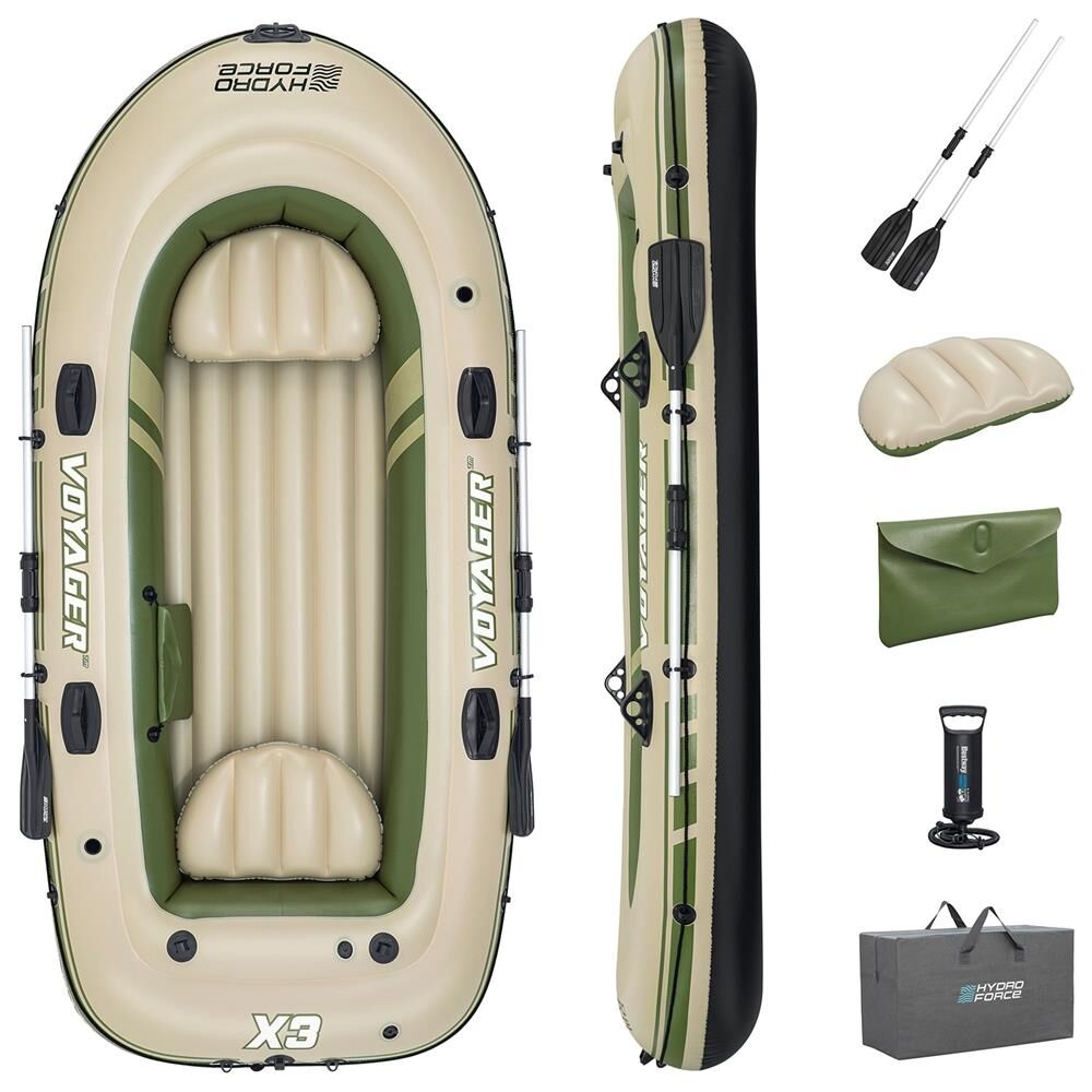 Bestway Hydro-Force Voyager X3 Raft Şişme Bot Set Bej