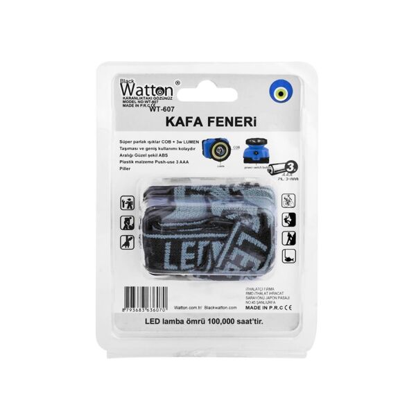 Black Watton COB+3W Lümen Ledli Kafa Feneri TURUNCU