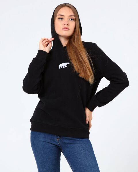 North Trace Crewline Kapüşonlu Kadın Hoodie SİYAH - 2XL