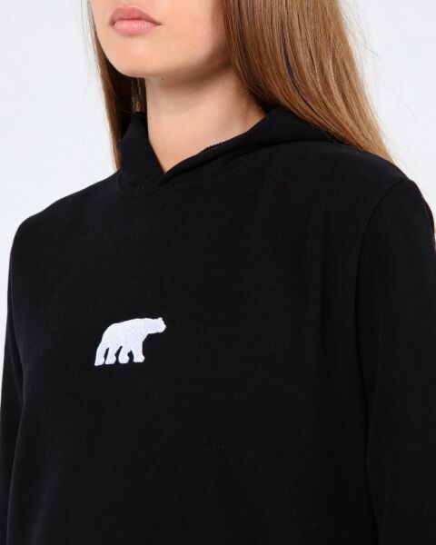 North Trace Crewline Kapüşonlu Kadın Hoodie SİYAH - 2XL